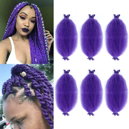 Miniatura 26 de Cabello afro trenzado elástico color marrón claro de 16 pulgadas, paquete de 3 T27, cabello afro preesponjado y trenzado elástico, cabello afro