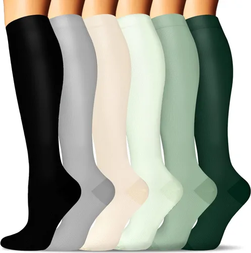Miniatura 74 de SunFeeling - Calcetines de compresión para mujeres y hombres, 6 pares, brinda soporte a enfermeras, al correr, practicar atletismo y deportes