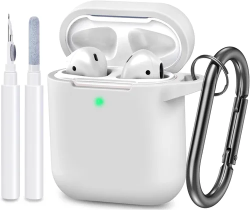 Miniatura 26 de Funda compatible con AirPods, cubierta protectora de silicona completa a prueba de polvo diseñada para Apple AirPods de 1.ª y 2.ª