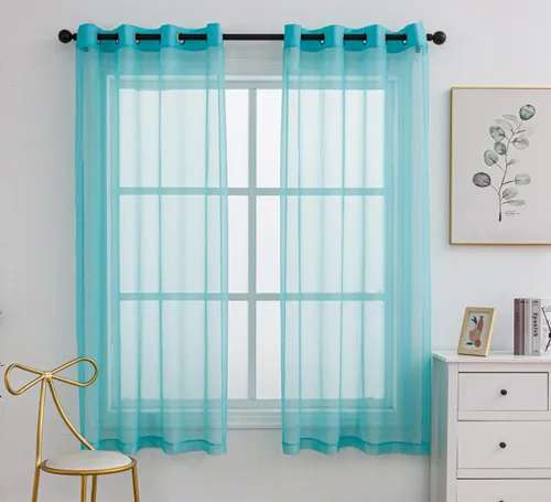 Miniatura 36 de PI - Cortinas traslúcidas con paneles pequeños, cortina transparente para ventana de cocina, mirador, 2 paneles