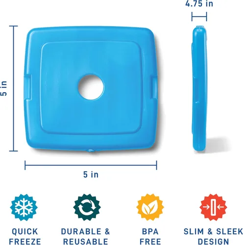 Miniatura 3 de Cool Coolers by Fit + Fresh, 4 Pack Slim Ice Packs, Space Saving Reusable Ice Packs for Lunch Boxes or Coolers