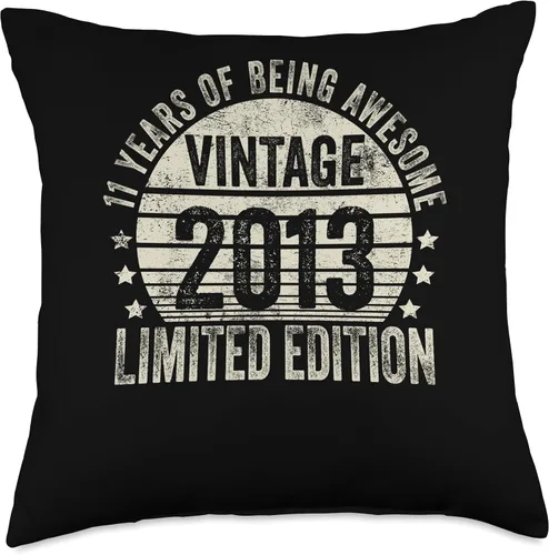 Miniatura 4 de Retro 11th Birthday Gifts Girls Boys Throw Pillow
