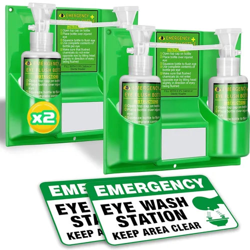 Estación de lavado de ojos portátil Magula aprobada por OSHA, libre de BPA, kit de lavado de ojos de primeros auxilios montado en pared con botellas