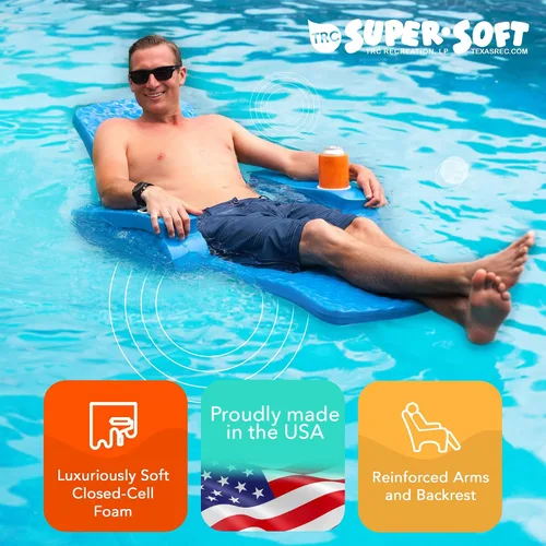 Miniatura 5 de TRC Recreation Baja II - Flotador plegable de espuma para piscina, tumbona flotante portátil con 2 portavasos para artículos esenciales de playa