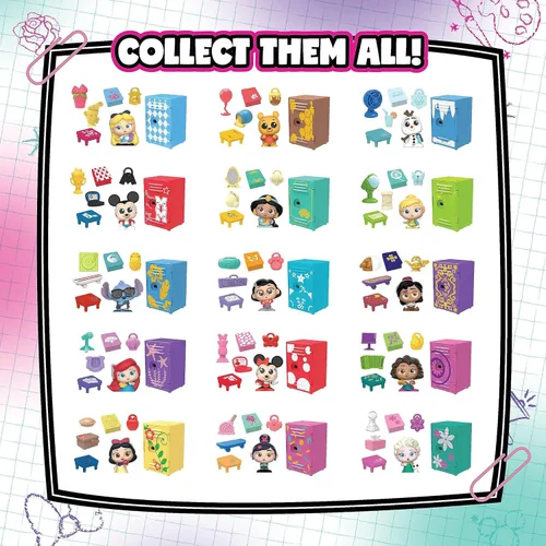 Miniatura 3 de DOORABLES Disney Academy Surprise Locker 3 Pack, juego de figuras coleccionables, los estilos pueden variar, obsequios navideños, regalos
