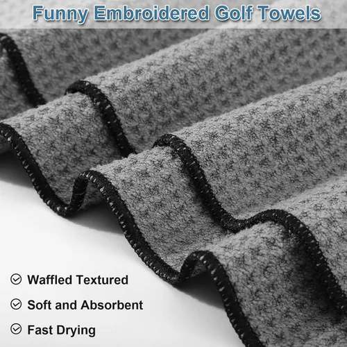 Miniatura 4 de Moukeren 6 toallas de golf divertidas para hombres, toalla bordada de bola, regalo, columpio de 16 x 24 pulgadas, gofres de microfibra para bolsa