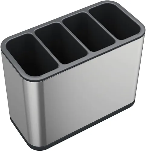 Miniatura 5 de TESOT Organizador de cubiertos para utensilios con soporte para cucharas con 4 compartimentos divididos, acero inoxidable resistente, a prueba