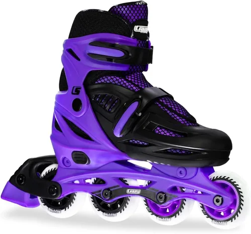 Miniatura 10 de Crazy Skates Patines en línea ajustables que se ajustan para adaptarse a cuatro tamaños Black