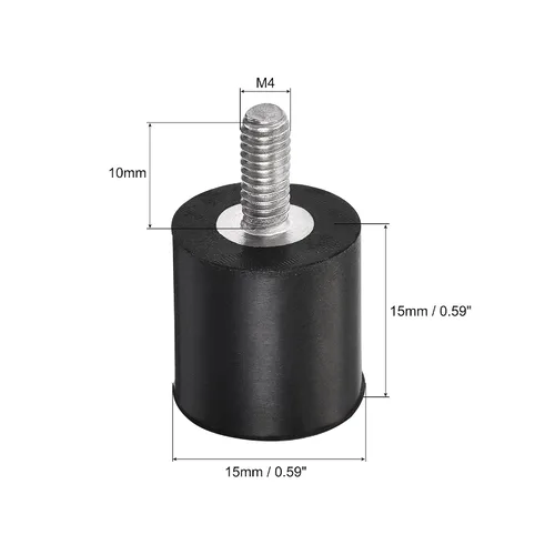 Miniatura 2 de uxcell Soportes de goma M4, 6 unidades de rosca macho aislador de vibraciones amortiguador, para motor de garaje, compresor de aire, bobinas