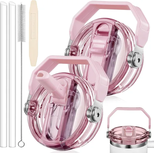 Paquete de 2 Tapas con Popote Abatible a Prueba de Fugas para Reemplazo de Tapa Stanley 30 oz, para Accesorios de Vaso Tumbler Stanley Quencher,