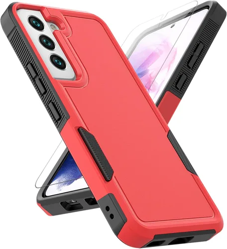 Miniatura 13 de Funda para Samsung Galaxy S22: funda protectora de doble capa resistente para teléfono celular, a prueba de golpes, con protector de pantalla, Negro