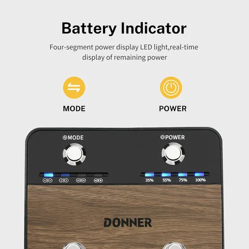 Miniatura 2 de Donner Pedal de giro de página inalámbrico Teleprompter App Control Pedal de pie para tabletas teléfonos recargables