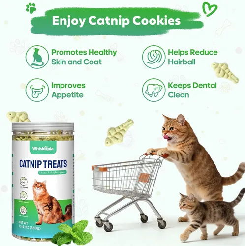Miniatura 6 de Golosinas para gatos de interior con hierba gatera de 13.4 onzas con control de bola de pelo y cuidado dental, bocadillos naturales de pollo