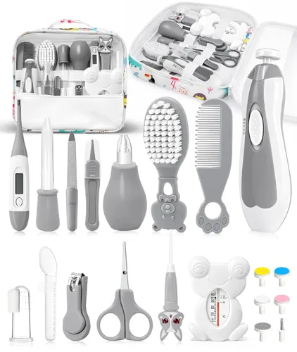 Miniatura 10 de Kit de cuidado de la salud y aseo para bebés, kit de recortador de uñas eléctrico de seguridad, kit de cuidado para recién nacidos con peine