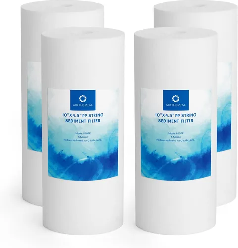 Airthereal Filtro de agua de sedimentos PP para toda la casa de 10 x 4.5 pulgadas, cartucho de repuesto de filtro de agua de 10 pulgadas para agua