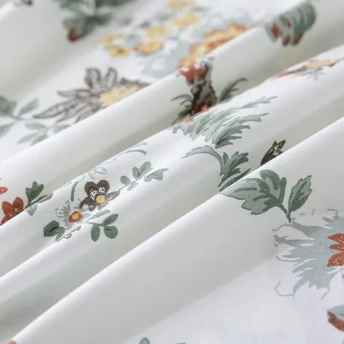 Miniatura 9 de FADFAY Elegante juego de sábanas con estampado de pájaros beige desgastado, 100% algodón, ultra suave, para niñas, con bolsillo profundo, 4 piezas