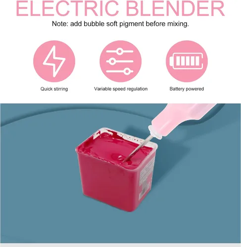 Miniatura 7 de EXCEART Agitador eléctrico de pigmentos, mezclador de pintura pequeño, mezclador de tinta portátil para mezcla de pintura gouache y manualidades