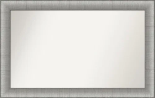 Miniatura 443 de Amanti Art Espejo de baño plateado para sobre fregadero, 28 x 47 pulgadas, espejo rectangular de plata imperial, marco de madera tradicional de gran