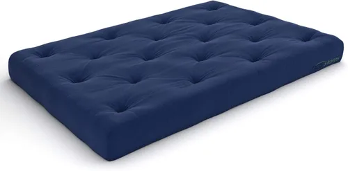 Nirvana Futons Colchón de futón completo de 6 pulgadas, sarga azul marino, fabricado en Estados Unidos Azul marino (Navy Twill)