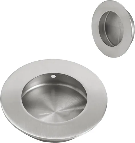 Miniatura 8 de HOMOTEK Paquete de 2 Manijas Redondas Deslizantes para Puerta de Armario Diámetro 2-1/2 pulgadas (65mm) Tiradores Empotrados Negros de Bolsillo