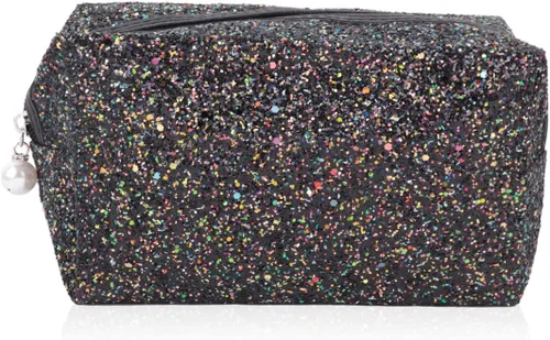 RIAH FASHION Bolsa organizadora de embrague, bolsa organizadora de viaje, cosméticos, artículos de tocador, joyería, lindo bolso de lentejuelas con
