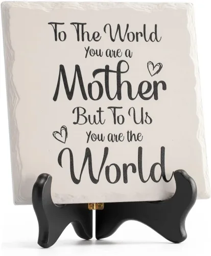 Miniatura 7 de LukieJac Regalo para el día de la madre para la mejor mamá del mundo, placa de cerámica de 6 pulgadas y 6 pulgadas, regalo de hijo, hija, suegra