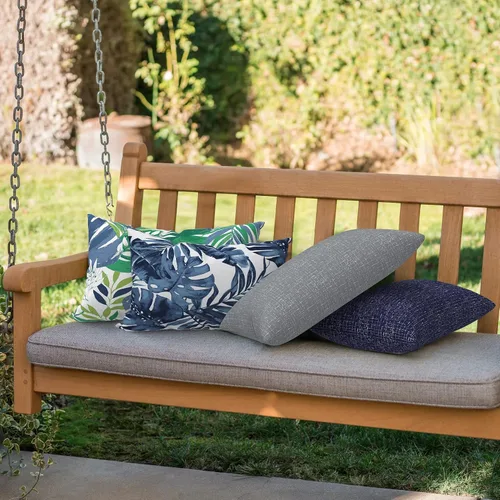 Miniatura 254 de Juego de 2 almohadas para exteriores de 16 x 16 pulgadas, repelentes al agua con interiores, para muebles de patio, hogar, jardín, geometría bohemia