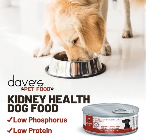 Miniatura 7 de Dave's Pet Food Comida para perros de apoyo renal (paté de atún), sin receta, bajo en fósforo, bajo en sodio, enlatado húmedo, cuidado renal renal