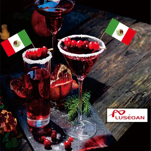 Miniatura 4 de Bandera mexicana de palillos de dientes mexicano MX National Mini Cocktail Fruit Cupcakes Toppers Food Stick Banderas decoraciones, paquete de 100