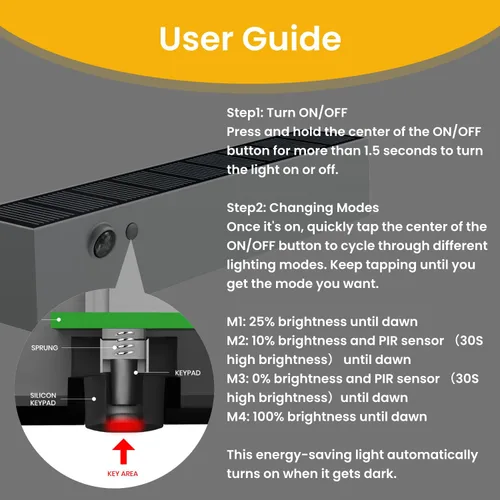 Miniatura 7 de Luces solares para exteriores, luz solar con sensor de movimiento para letrero de casa, IP44 impermeable 1000LM 4000K estilo moderno de lujo sin