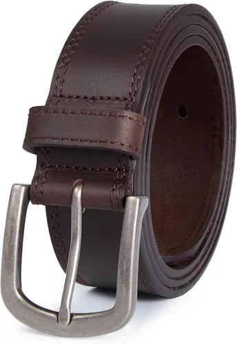 Miniatura 12 de Cinturón de cuero de grano completo para hombre para jeans casuales de uso diario, cinturones de cuero hechos a mano de 1.5 pulgadas con caja