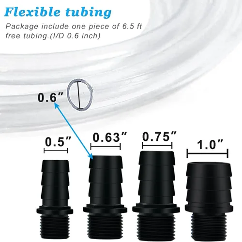 Miniatura 4 de PULACO Gran caudal: Bomba sumergible de 800 GPH (3000 L/H) con tubo de 6.5 pies, bomba de agua de fuente duradera de 45 vatios con 4 boquillas