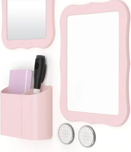 Miniatura 6 de U Brands Kit de accesorios para casillero, artículos esenciales para el regreso a clases, rosa, 6 piezas, incluye pizarra blanca, espejo