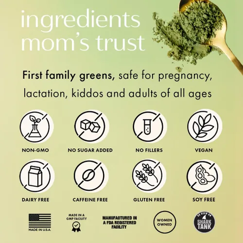 Miniatura 4 de Boobie Mother of All Greens Tu nuevo ritual familiar, polvo diario de súper verduras con más de 35 nutrientes esenciales para mamás y familias