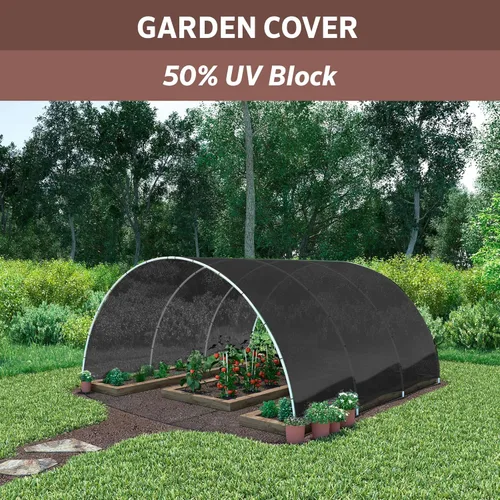 Miniatura 7 de Coolaroo Tela de sombra de jardín con 50% de bloqueo UV para plantas, tela transpirable resistente al desgarro para invernaderos, plántulas y Negro