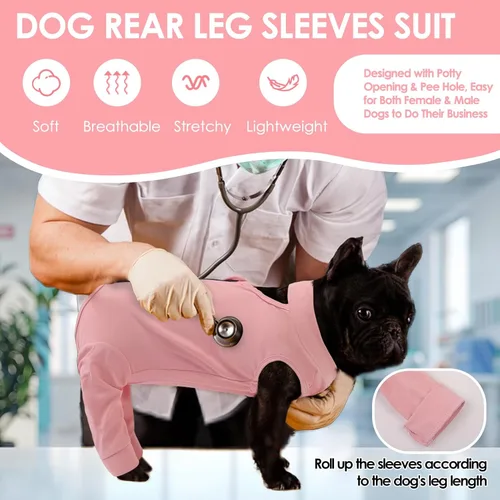 Miniatura 4 de KOESON Traje de recuperación para perros, pierna trasera, manga de recuperación para perros machos hembras, manga de pierna de mascota para dejar