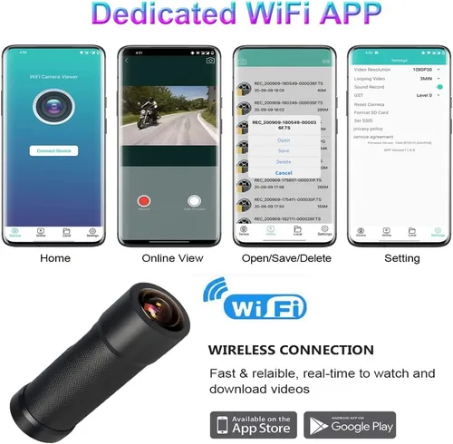 Miniatura 4 de VSYSTO Cámara de bicicleta, WiFi 2K con pantalla de temperatura, luz trasera, visión nocturna gran angular de 170°, lente SONYIMX335, impermeable