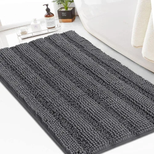 Miniatura 62 de Turquoize Alfombras de Baño de Chenilla Peludas Alfombra de Baño Antideslizante Gruesas Alfombras Peludas para Baño Chenilla Juego de Alfombra