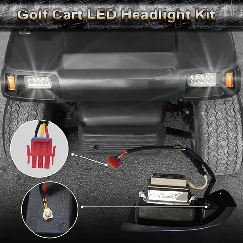Miniatura 4 de Kit de faros delanteros LED DS para carrito de golf, compatible con Club Car DS 1993-UP para lado del pasajero, reemplazo de 12 V, kit de faros