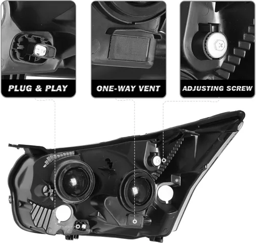 Miniatura 3 de SOCKIR Conjunto de faros delanteros de carcasa cromada para Ford Transit Van 150 250 350 HD de repuesto para Ford Transit Van 150 250 350 HD, lado