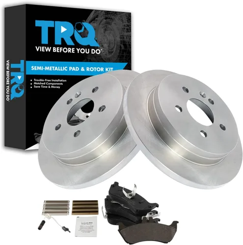 Miniatura 88 de TRQ Juego de pastillas de freno semimetálicas traseras y rotores compatibles con Chevrolet Trailblazer 02-06 Trailblazer EXT 04-06 SSR 02-07 GMC