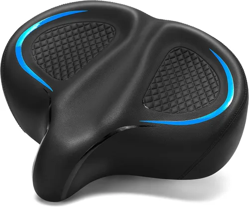 Miniatura 9 de CDYWD Oversized Bike Seat for Men & Women Comfort Wide, Soft Padded Bicycle Seat, Comfortable Large Bike Saddle for Peloton, Electric Scooter