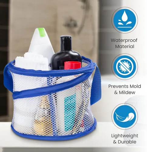 Miniatura 4 de Organizador personal de baño de 8" x 6", con 3 compartimientos grandes para organizar accesorios y con un agujero de drenaje en la parte inferior
