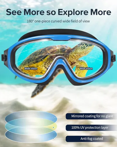 Miniatura 6 de Gafas de natación, visión amplia, visión clara, gafas de natación para adultos, protección UV antivaho, sin fugas, gafas de piscina