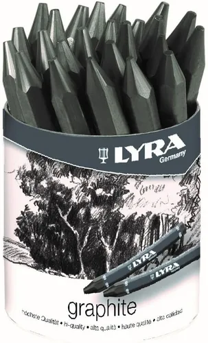 Miniatura 4 de Lyra Crayones de grafito, dureza 2B, no solubles en agua, juego de 12 crayones color negro (5620102)