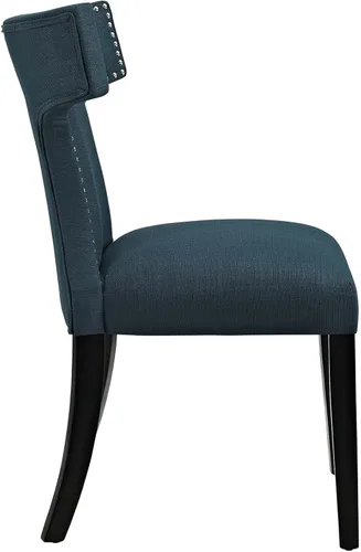 Miniatura 4 de Modway Curve Mid-Century - Moderna tela tapizada con ribete de cabeza de clavo en color azul, una silla Celeste