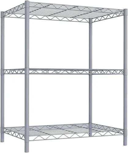 Miniatura 4 de Home Basics Unidad de almacenamiento de estantería de alambre (3 niveles, gris)