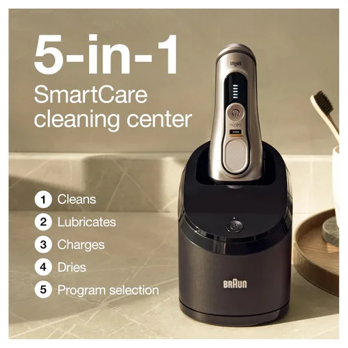 Miniatura 7 de Braun Series 9 Pro 9487cc Afeitadora eléctrica para hombre, para uso húmedo y seco, recargable, afeitadora eléctrica con estación de limpieza