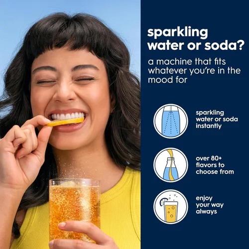 Miniatura 4 de SodaStream E-TERRA - Paquete para hacer agua con gas (blanco), con CO2, botellas de carbonatación y sabores bubly Drops