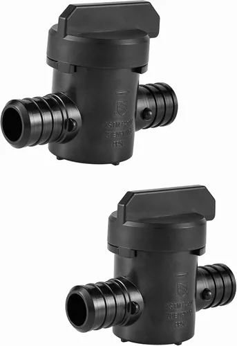 EFIELD Poly PPSU Barb Crimp Pex 3/4 "x 3/4" Válvula de bola de puerto completo para conexión de tubería Pex, ASTM F2159, 2 piezas, (PPSU1807068-2PCS)